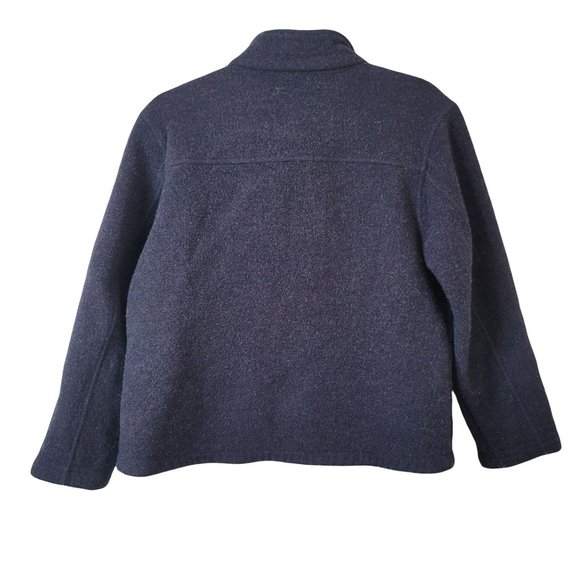 WOOLRICH Deep Navy Heather Wool Blend Zip Up Jacket - Medium - Picture 2 of 8